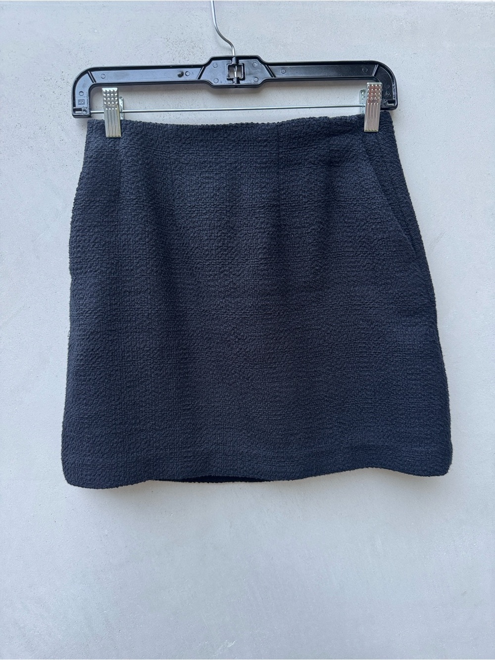 Babaton Kinsley Tweed Mini Skirt Black Size 4 Cotton Linen A Line